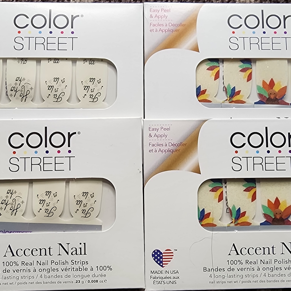 Color Street Accent Nail Strips - Cream and Multicolor Designs